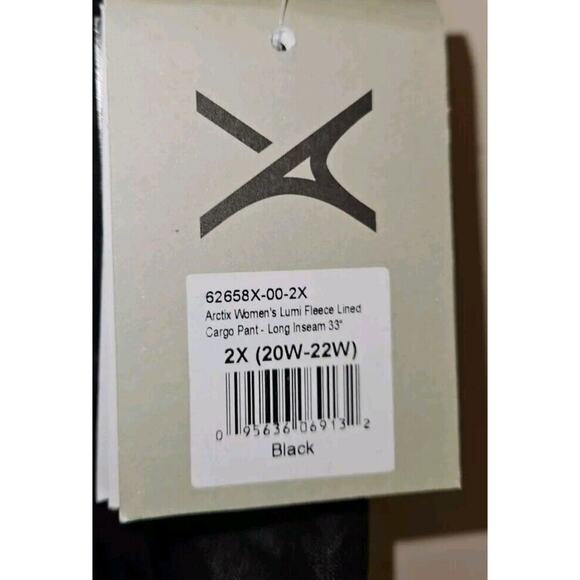 NWT! Artcix Women’s Lumi Fleece Lined Snow Pants Black 2X-20W To 22W, 33" Inseam - Picture 4 of 8